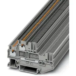 Double level terminal, push-in connection, 0.14-1.5 mm², 4 pole, 16 A, 6 kV, gray, 3212468