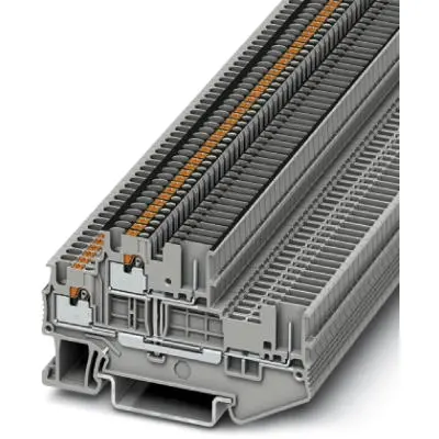 Double level terminal, push-in connection, 0.14-1.5 mm², 4 pole, 16 A, 6 kV, gray, 3212468 - 1