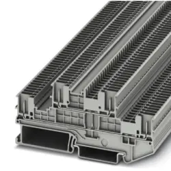 Double level terminal, push-in connection, 0.14-1.5 mm², 4 pole, 16 A, 6 kV, gray, 3213865