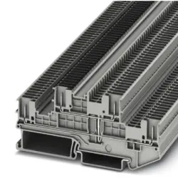 Double level terminal, push-in connection, 0.14-1.5 mm², 4 pole, 16 A, 6 kV, gray, 3213852