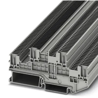 Double level terminal, push-in connection, 0.14-1.5 mm², 4 pole, 16 A, 6 kV, gray, 3213852 - 1