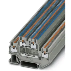Double level terminal, push-in connection, 0.14-1.5 mm², 4 pole, 16 A, 6 kV, gray, 3208544