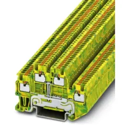 Protective conductor double level terminal, push-in connection, 0.14-1.5 mm², 4 pole, 6 kV, yellow/green, 3208537