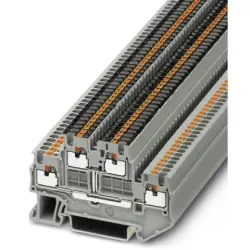 Double level terminal, push-in connection, 0.14-1.5 mm², 4 pole, 16 A, 6 kV, gray, 3208540