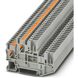 Double level terminal, push-in connection, 0.14-4.0 mm², 4 pole, 22 A, 6 kV, gray, 3210871