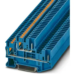 Double level terminal, push-in connection, 0.14-4.0 mm², 4 pole, 22 A, 6 kV, blue, 3210884