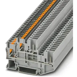 Double level terminal, push-in connection, 0.14-4.0 mm², 4 pole, 22 A, 6 kV, gray, 3210907