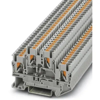 Component terminal block, push-in connection, 0.14-4.0 mm², 4 pole, 500 mA, 6 kV, gray, 3211443 - 1