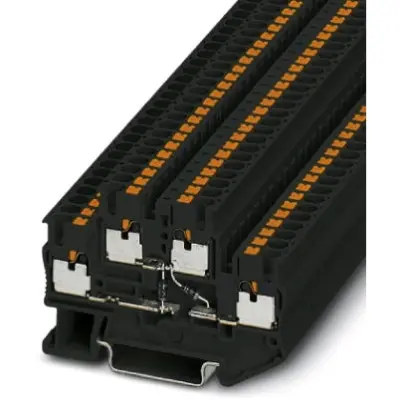 Component terminal block, push-in connection, 0.14-4.0 mm², 4 pole, 500 mA, 6 kV, black, 3211444 - 1