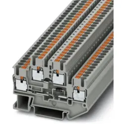 Component terminal block, push-in connection, 0.14-4.0 mm², 4 pole, 500 mA, 6 kV, gray, 3211427