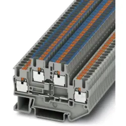 Double level terminal, push-in connection, 0.14-4.0 mm², 4 pole, 22 A, 6 kV, gray, 3210994
