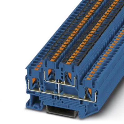 Double level terminal, push-in connection, 0.14-4.0 mm², 4 pole, 22 A, 6 kV, blue, 3000715 - 1