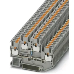Double level terminal, push-in connection, 0.14-4.0 mm², 4 pole, 20 A, 6 kV, gray, 3210925