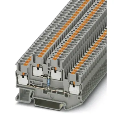 Double level terminal, push-in connection, 0.14-4.0 mm², 4 pole, 20 A, 6 kV, gray, 3210925 - 1