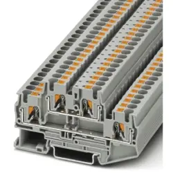 Double level terminal, push-in connection, 0.2-6.0 mm², 4 pole, 28 A, 6 kV, gray, 3211786