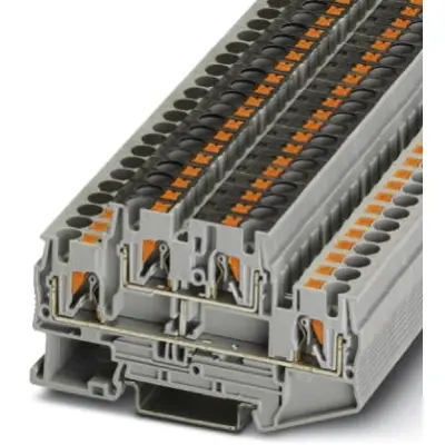 Double level terminal, push-in connection, 0.2-6.0 mm², 4 pole, 30 A, 6 kV, gray, 3211825 - 1