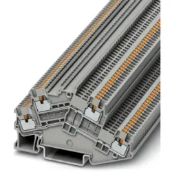 Double level terminal, push-in connection, 0.14-1.5 mm², 4 pole, 16 A, 6 kV, gray, 3214657