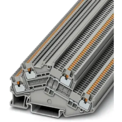 Double level terminal, push-in connection, 0.14-1.5 mm², 4 pole, 16 A, 6 kV, gray, 3214657 - 1