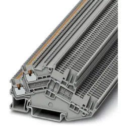 Double level terminal, push-in connection, 0.14-1.5 mm², 4 pole, 16 A, 6 kV, gray, 3214495