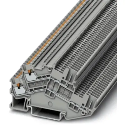 Double level terminal, push-in connection, 0.14-1.5 mm², 4 pole, 16 A, 6 kV, gray, 3214495 - 1