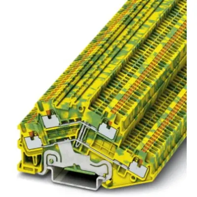 Protective conductor double level terminal, push-in connection, 0.14-1.5 mm², 6 kV, yellow/green, 3214673 - 1