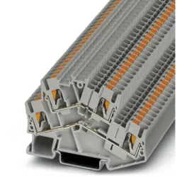 Double level terminal, push-in connection, 0.14-4.0 mm², 4 pole, 22 A, 6 kV, gray, 3209604