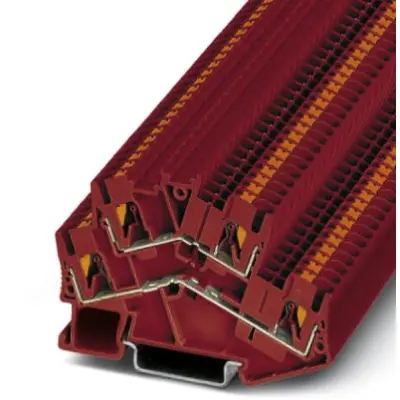 Double level terminal, push-in connection, 0.14-4.0 mm², 4 pole, 22 A, 6 kV, red, 3209607 - 1