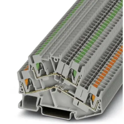 Double level terminal, push-in connection, 0.14-4.0 mm², 4 pole, 22 A, 6 kV, gray, 3209609 - 1