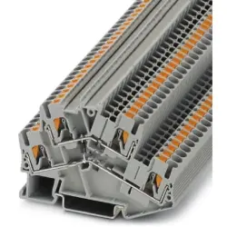 Component terminal block, push-in connection, 0.14-4.0 mm², 4 pole, 20 A, 8 kV, gray, 3210282