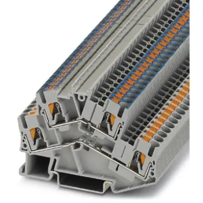 Double level terminal, push-in connection, 0.14-4.0 mm², 4 pole, 22 A, 6 kV, gray, 3209606 - 1
