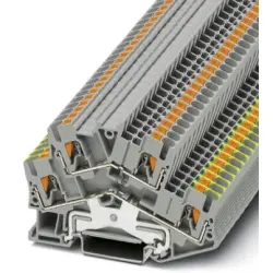 Protective conductor double level terminal, push-in connection, 0.14-4.0 mm², 6 kV, gray, 3209621