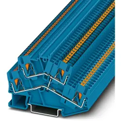 Double level terminal, push-in connection, 0.14-4.0 mm², 4 pole, 22 A, 6 kV, blue, 3210212