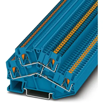 Double level terminal, push-in connection, 0.14-4.0 mm², 4 pole, 22 A, 6 kV, blue, 3210212 - 1
