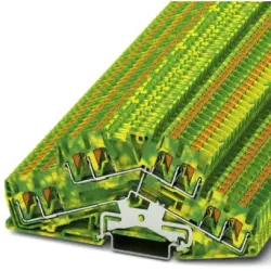 Double level terminal, push-in connection, 0.14-4.0 mm², 8 pole, 6 kV, yellow/green, 3210611