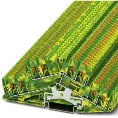 Double level terminal, push-in connection, 0.14-4.0 mm², 8 pole, 6 kV, yellow/green, 3210611 - 1