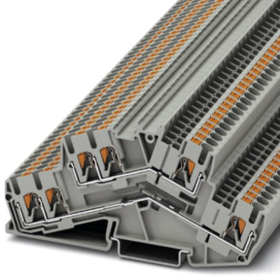 Double level terminal, push-in connection, 0.14-4.0 mm², 6 pole, 20 A, 8 kV, gray, 3210600 - 1