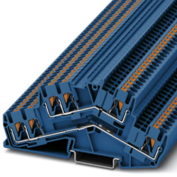 Double level terminal, push-in connection, 0.14-4.0 mm², 6 pole, 20 A, 8 kV, blue, 3210601