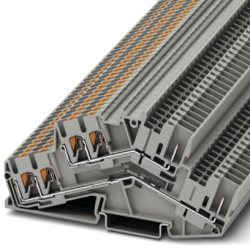 Double level terminal, push-in connection, 0.14-4.0 mm², 6 pole, 18 A, 6 kV, gray, 3210604