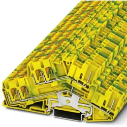 Double level terminal, push-in connection, 0.14-4.0 mm², 6 pole, 6 kV, yellow/green, 3210606