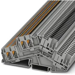 Double level terminal, push-in connection, 0.14-4.0 mm², 6 pole, 18 A, 6 kV, gray, 3210607