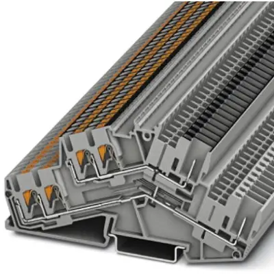 Double level terminal, push-in connection, 0.14-4.0 mm², 6 pole, 18 A, 6 kV, gray, 3210607 - 1
