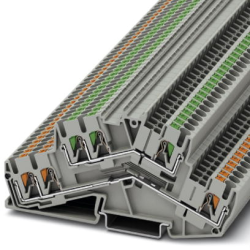 Double level terminal, push-in connection, 0.14-4.0 mm², 6 pole, 20 A, 8 kV, gray, 1032733