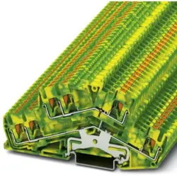 Double level terminal, push-in connection, 0.14-4.0 mm², 6 pole, 8 kV, yellow/green, 3210602