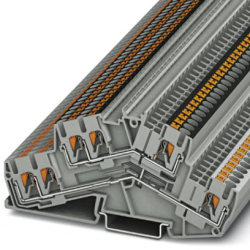 Double level terminal, push-in connection, 0.14-4.0 mm², 6 pole, 20 A, 8 kV, gray, 3210603