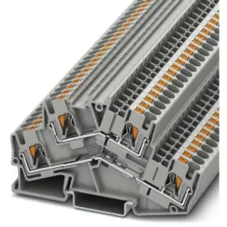Double level terminal, push-in connection, 0.2-6.0 mm², 4 pole, 28 A, 8 kV, gray, 3211832
