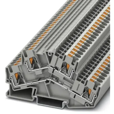 Double level terminal, push-in connection, 0.2-6.0 mm², 4 pole, 28 A, 8 kV, gray, 3211832 - 1