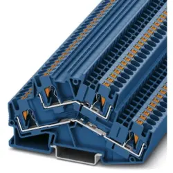 Double level terminal, push-in connection, 0.2-6.0 mm², 4 pole, 28 A, 8 kV, blue, 3211838