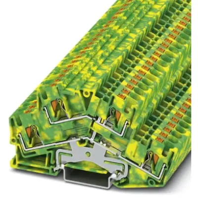 Protective conductor double level terminal, push-in connection, 0.2-6.0 mm², 8 kV, yellow/green, 3211841 - 1