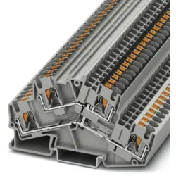 Double level terminal, push-in connection, 0.2-6.0 mm², 4 pole, 28 A, 8 kV, gray, 3211848