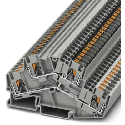 Double level terminal, push-in connection, 0.2-6.0 mm², 4 pole, 28 A, 8 kV, gray, 3211848 - 1